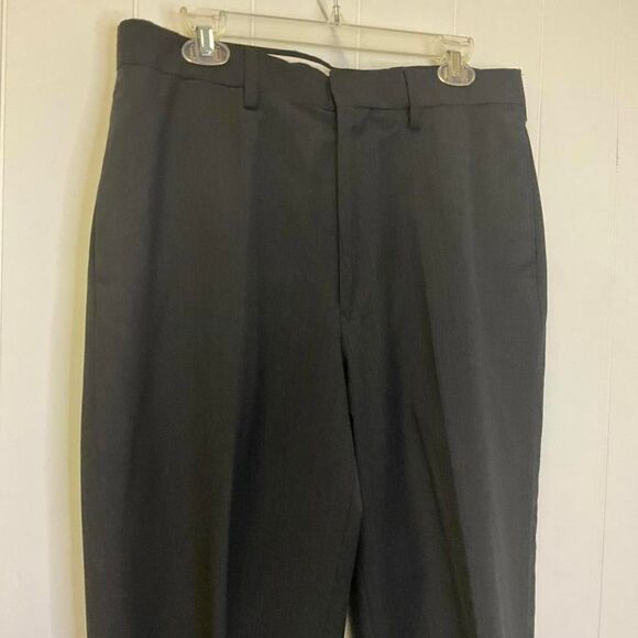 Nautica Clipper Men's Size 34x32 Relaxed Fit Wool Blend Dark Grey Dress Pants - Picture 5 of 12